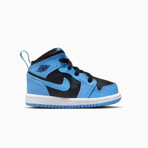 Kid's Jordan 1 Mid "University Blue Black" Toddlers