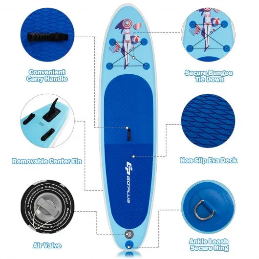 10' Inflatable Stand Up Paddle Board with Adjustable Paddle Pump