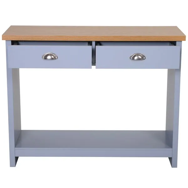 2-Drawer MDF Rustic Console Table - Grey