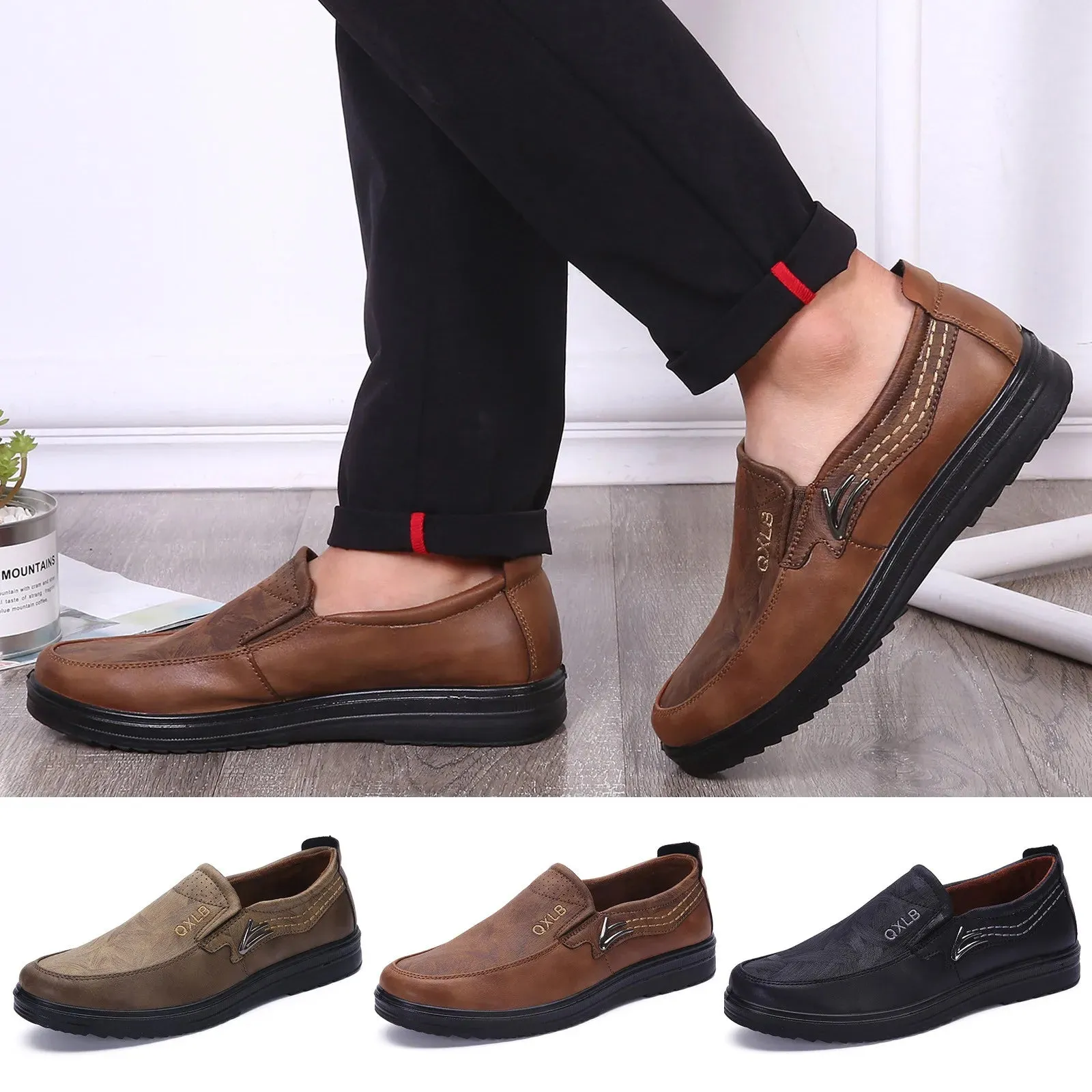 2022 Luxury Leather Loafers for Men: Italian Style Slip-On Moccasins for Formal and Casual Wear