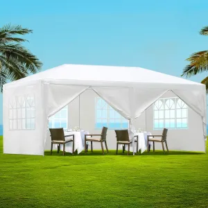 3x6m White Gazebo Party Wedding Event Market Marquee Tent Shade Canopy