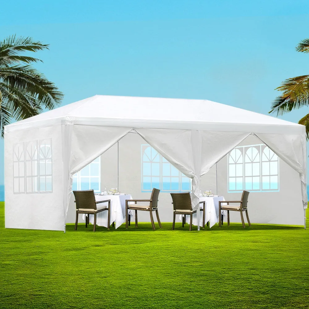 3x6m White Gazebo Party Wedding Event Market Marquee Tent Shade Canopy