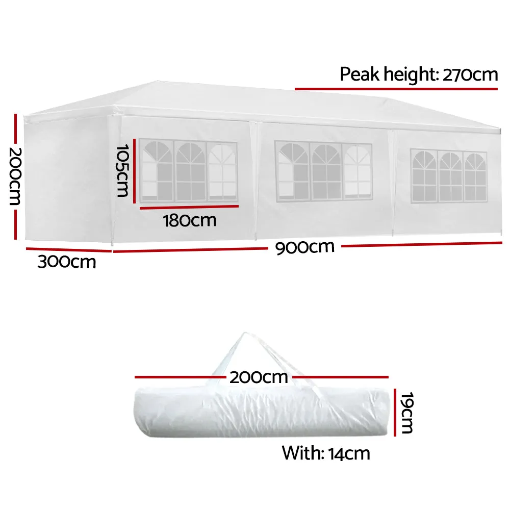 3x9m UV Resistant Outdoor Wedding Gazebo Canopy - Instahut