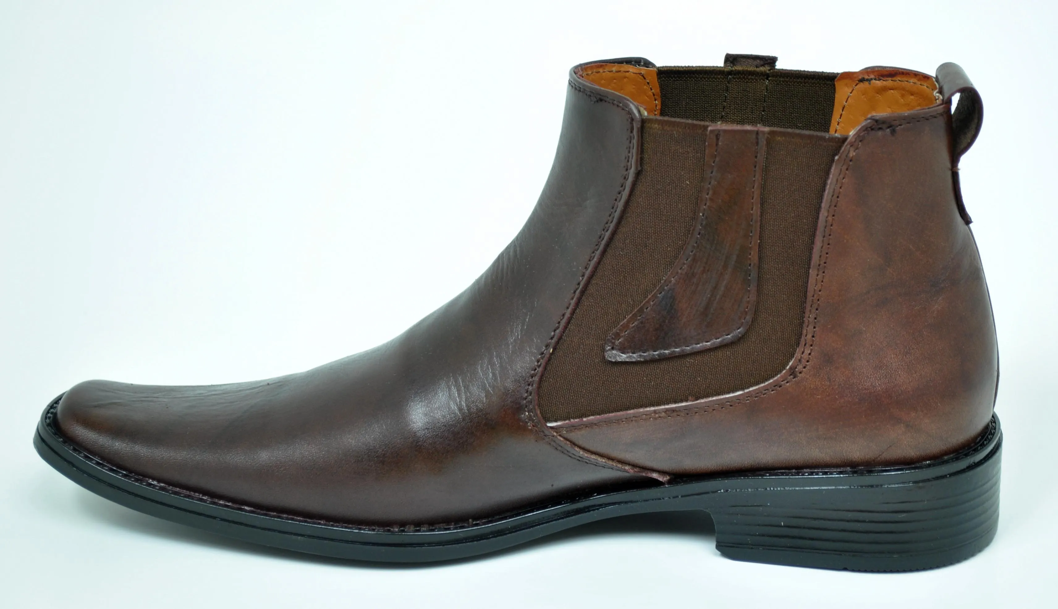 Aaron Men's Brown Leather Dress Half Boots