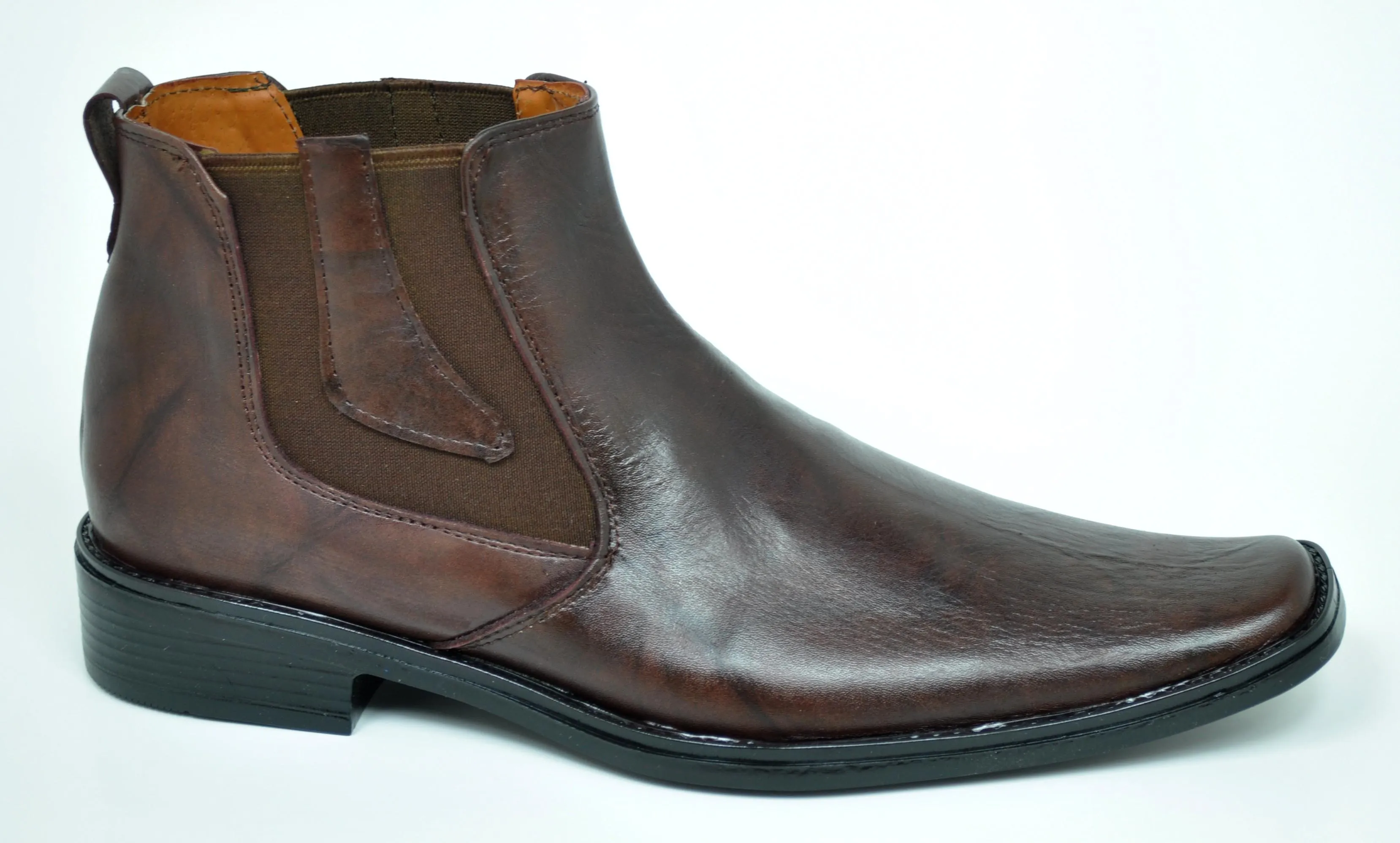 Aaron Men's Brown Leather Dress Half Boots