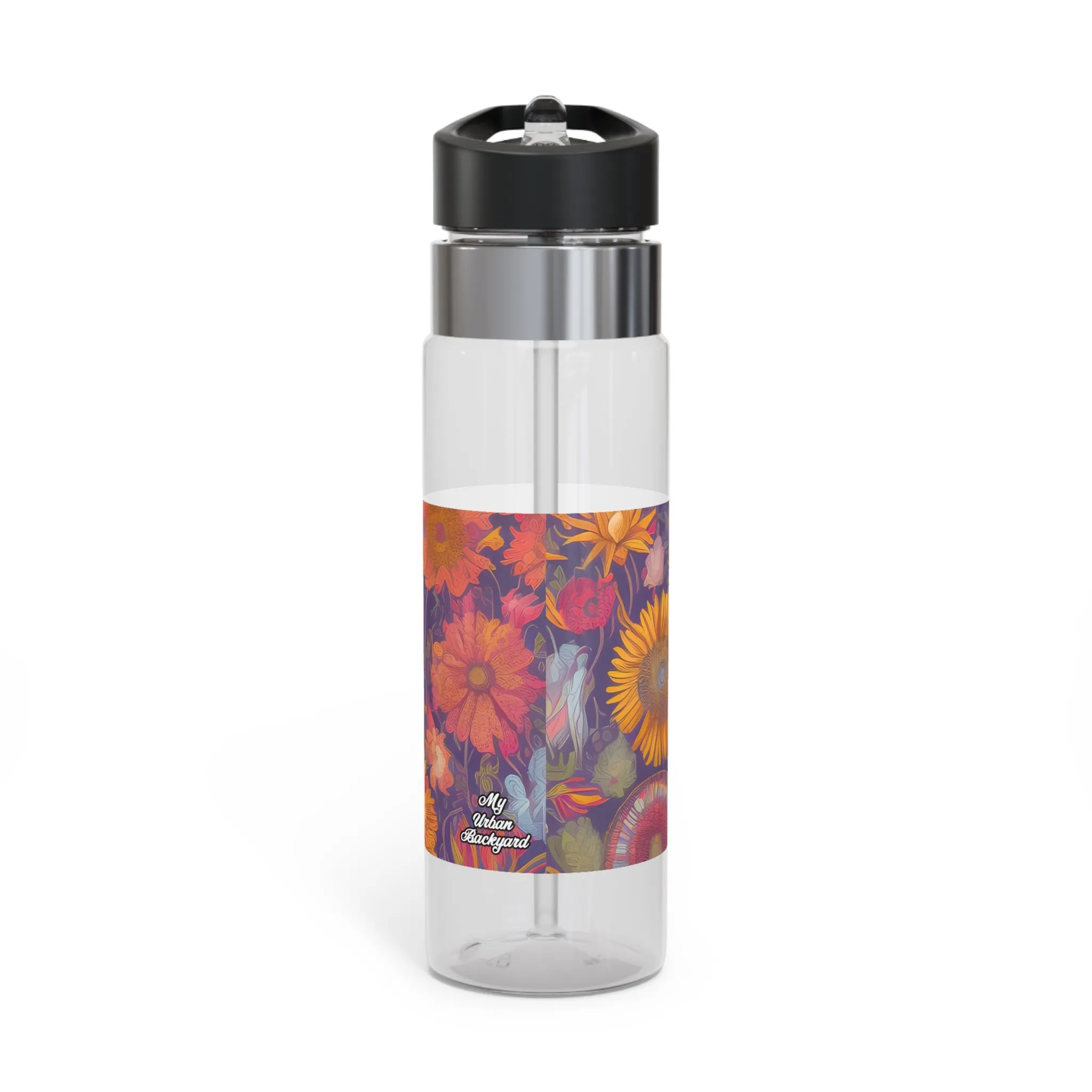 Abstract Flowers, 20oz Sport Water Bottle, BPA-Free, Tritan™ plastic