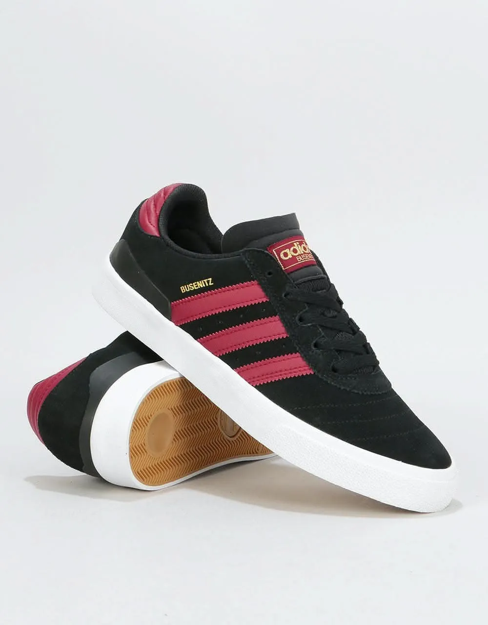 adidas Busenitz Vulc Skate Shoes - Core Black/Collegiate Burgundy/White