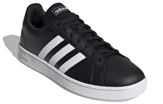 Adidas Grand Court Base Low-Top Sneakers Leather Black Colour For Men