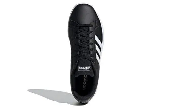 Adidas Grand Court Base Low-Top Sneakers Leather Black Colour For Men