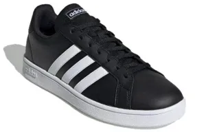 Adidas Grand Court Base Low-Top Sneakers Leather Black Colour For Men