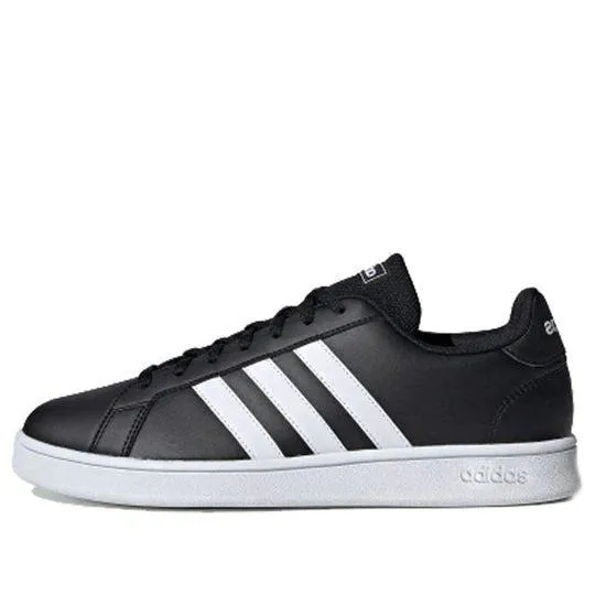 Adidas Grand Court Base Low-Top Sneakers Leather Black Colour For Men