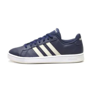 Adidas Grand Court Base Low-Top Sneakers Leather Blue Colour For Men