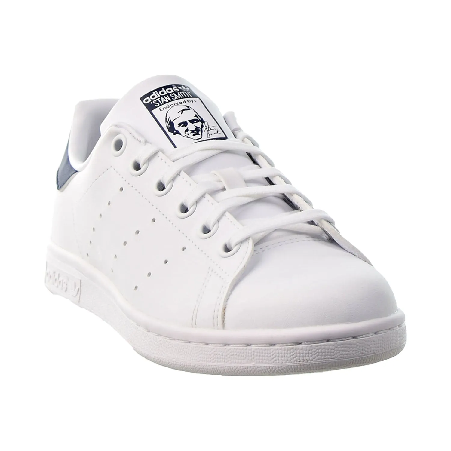 Adidas Stan Smith J Big Kids' Shoes Cloud White-Cloud White-Dark Blue