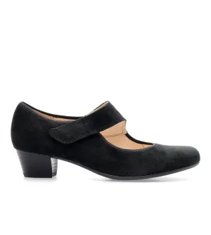 Ara Catania Black Suede Mary Jane Shoe