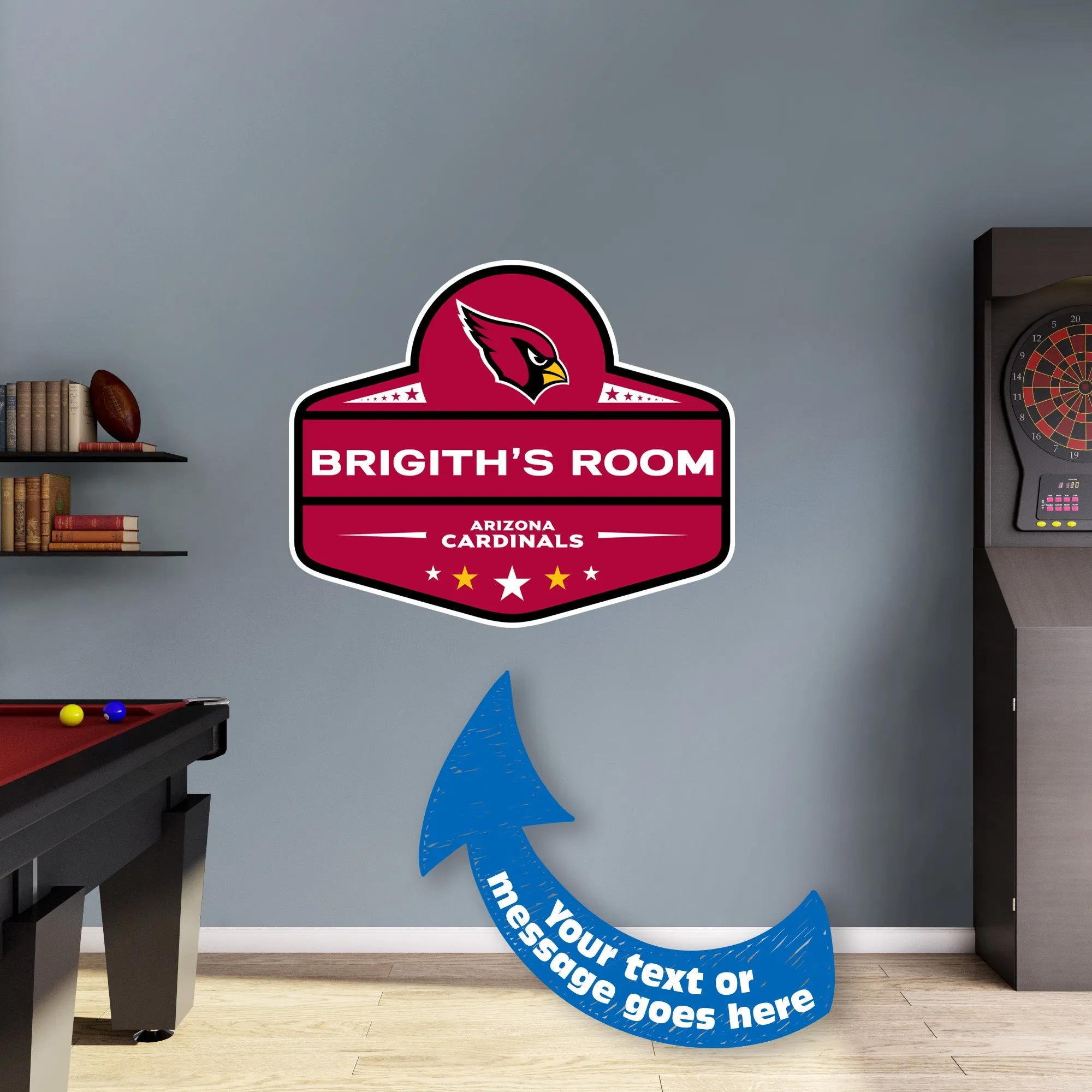 Arizona Cardinals:   Badge Personalized Name        - Officially Licensed NFL Removable     Adhesive Decal