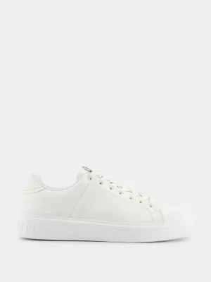 B-Court Monochrome White Leather Sneakers