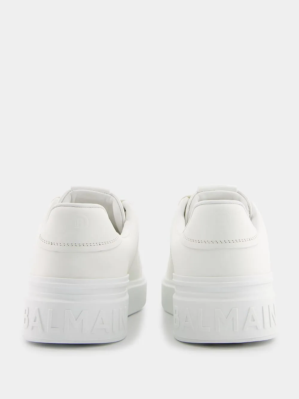 B-Court Monochrome White Leather Sneakers