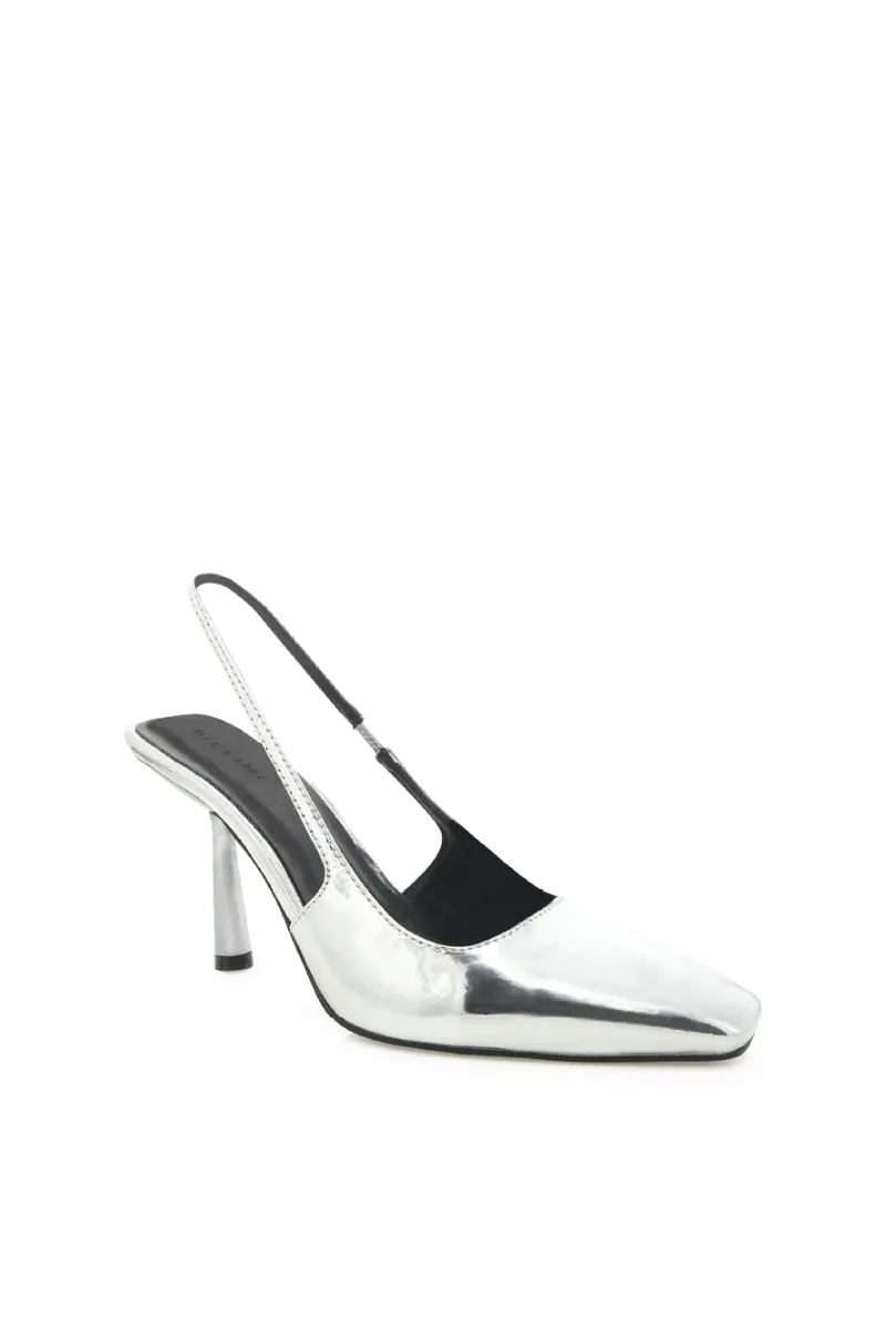 Belinda Pointed Pump in Silver Chrome