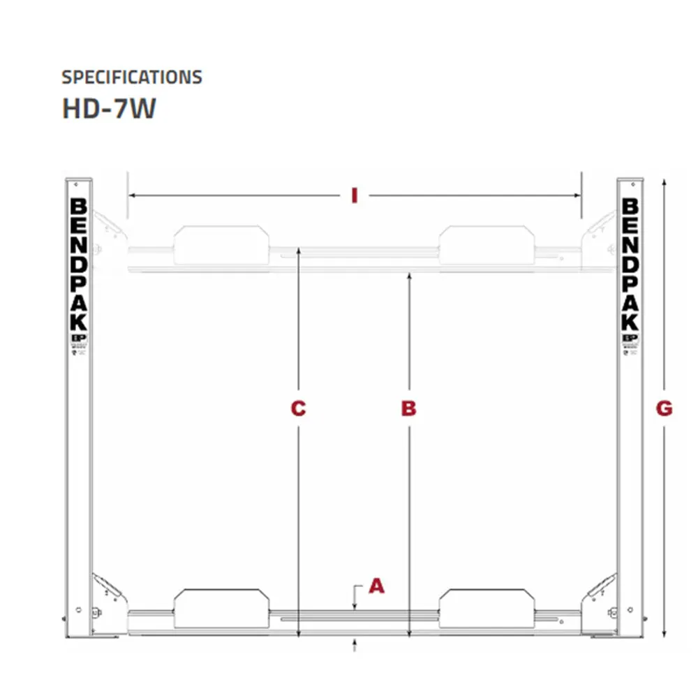 BendPak HD-7W 7,000-lb. Capacity / Wide Car Lift / High Rise