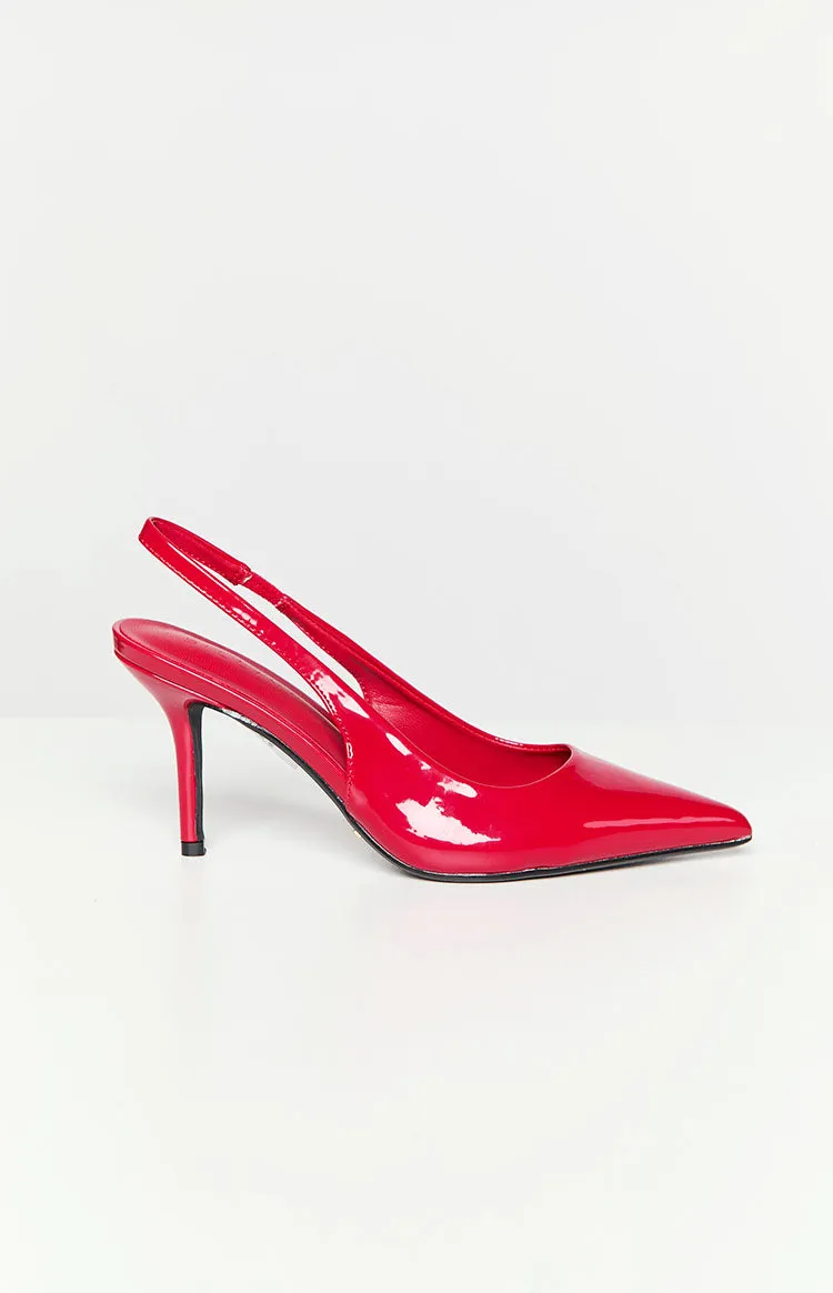 Billini Blondie Strawberry Red Patent Heels