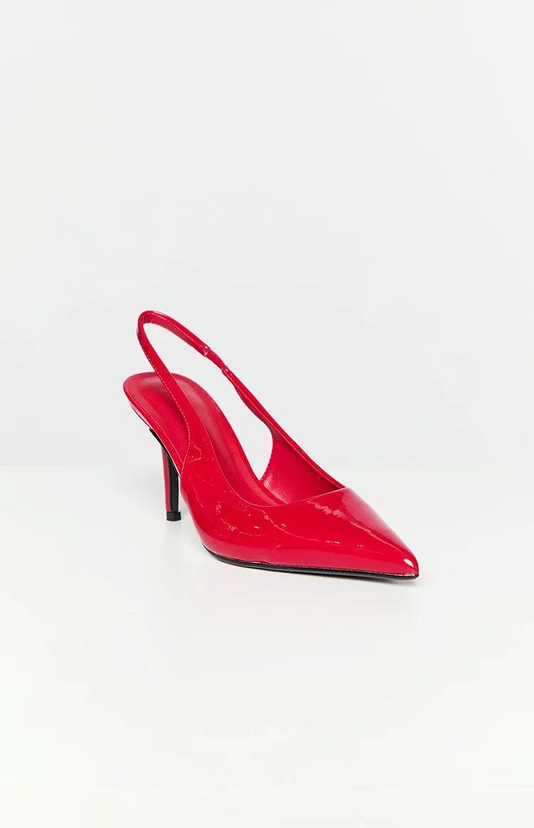 Billini Blondie Strawberry Red Patent Heels