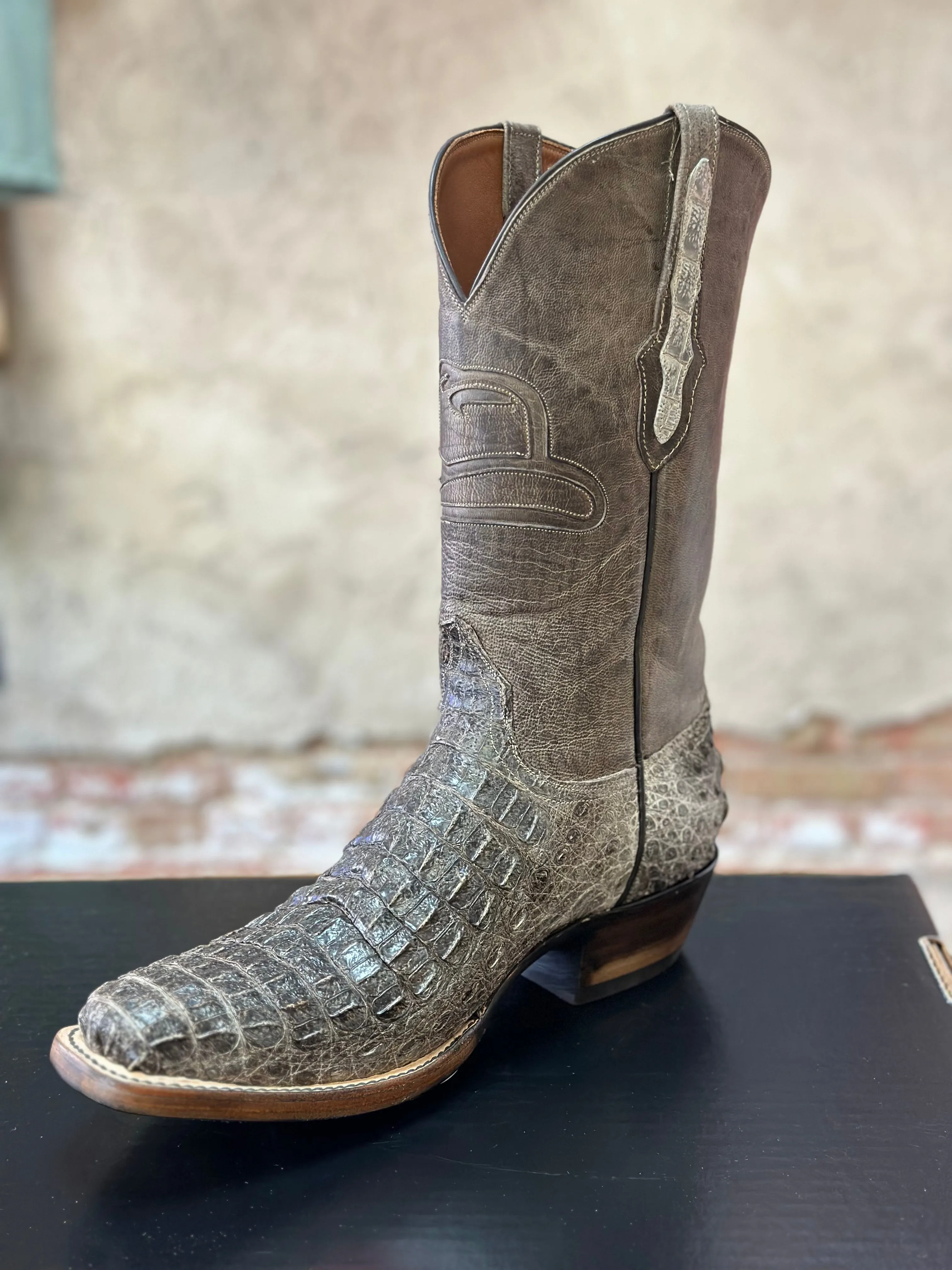 Black Jack Natural Caiman Hornback Boots (BODY-CUT)