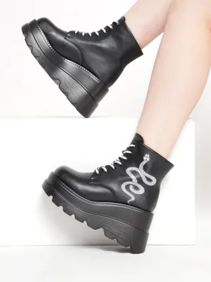 Black PU High-End-Fashion Stylish Ankle Boots (TC-RS3676-BLK)