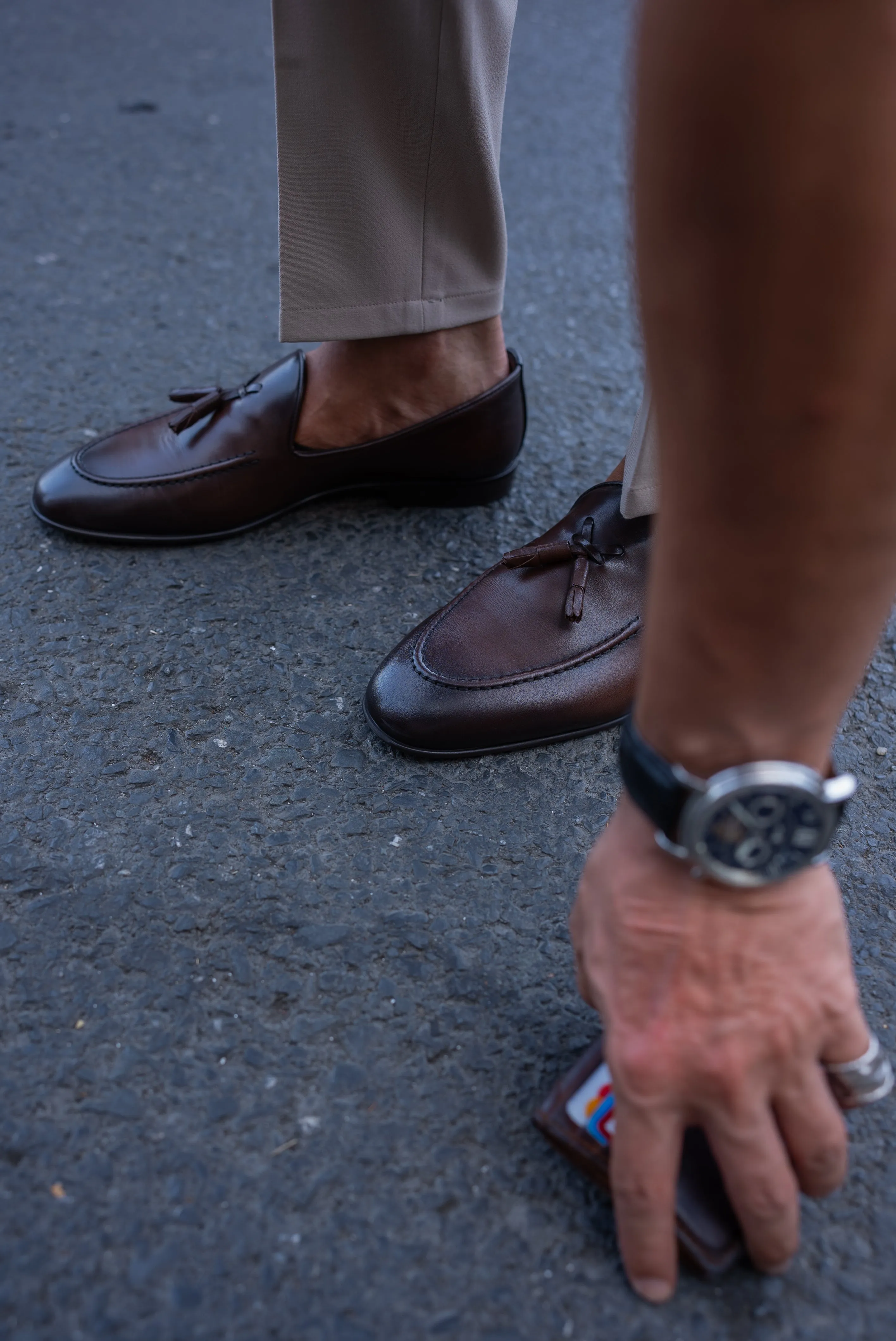 Bojoni Bravo Brown Tassel Detail Leather Loafers