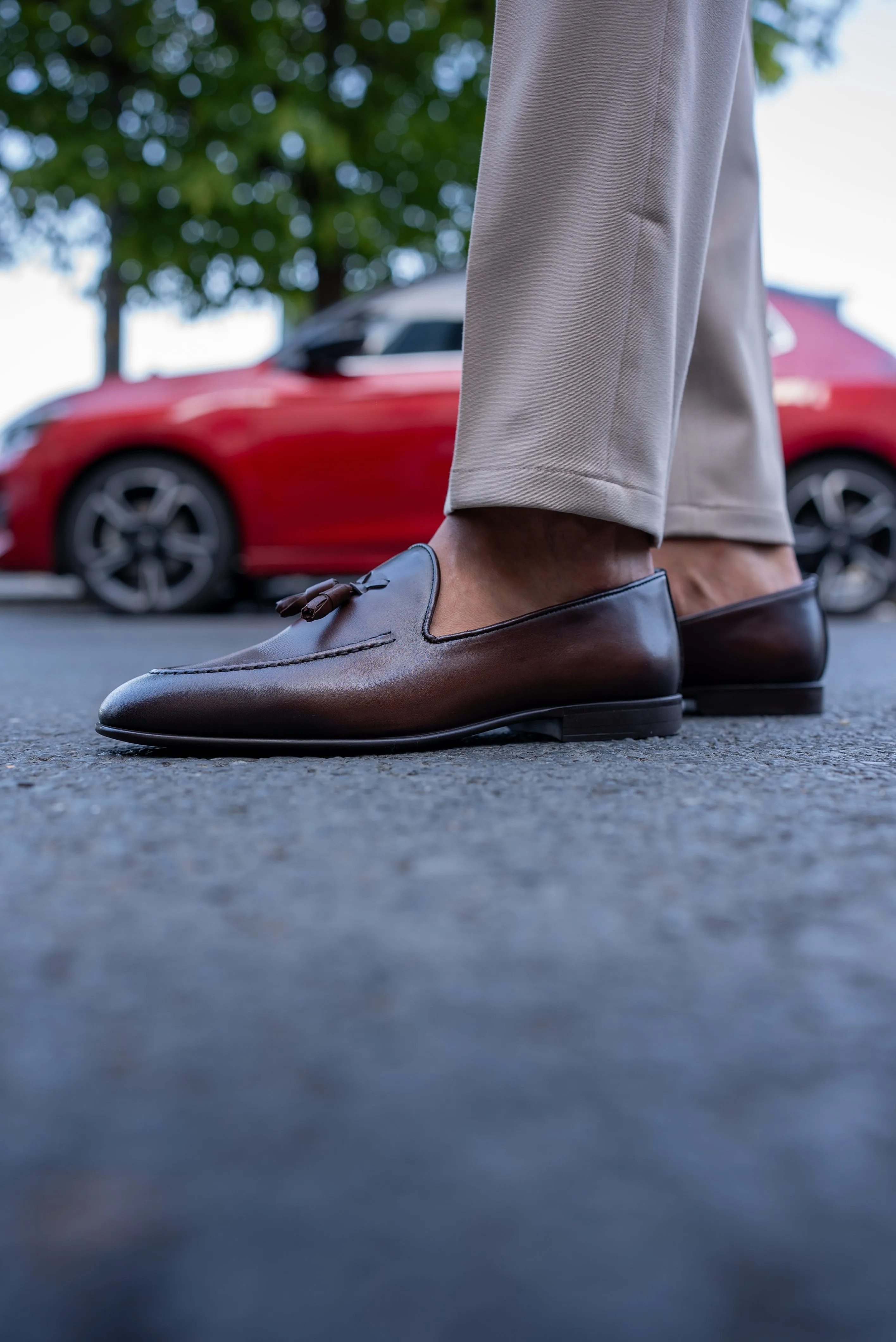 Bojoni Bravo Brown Tassel Detail Leather Loafers