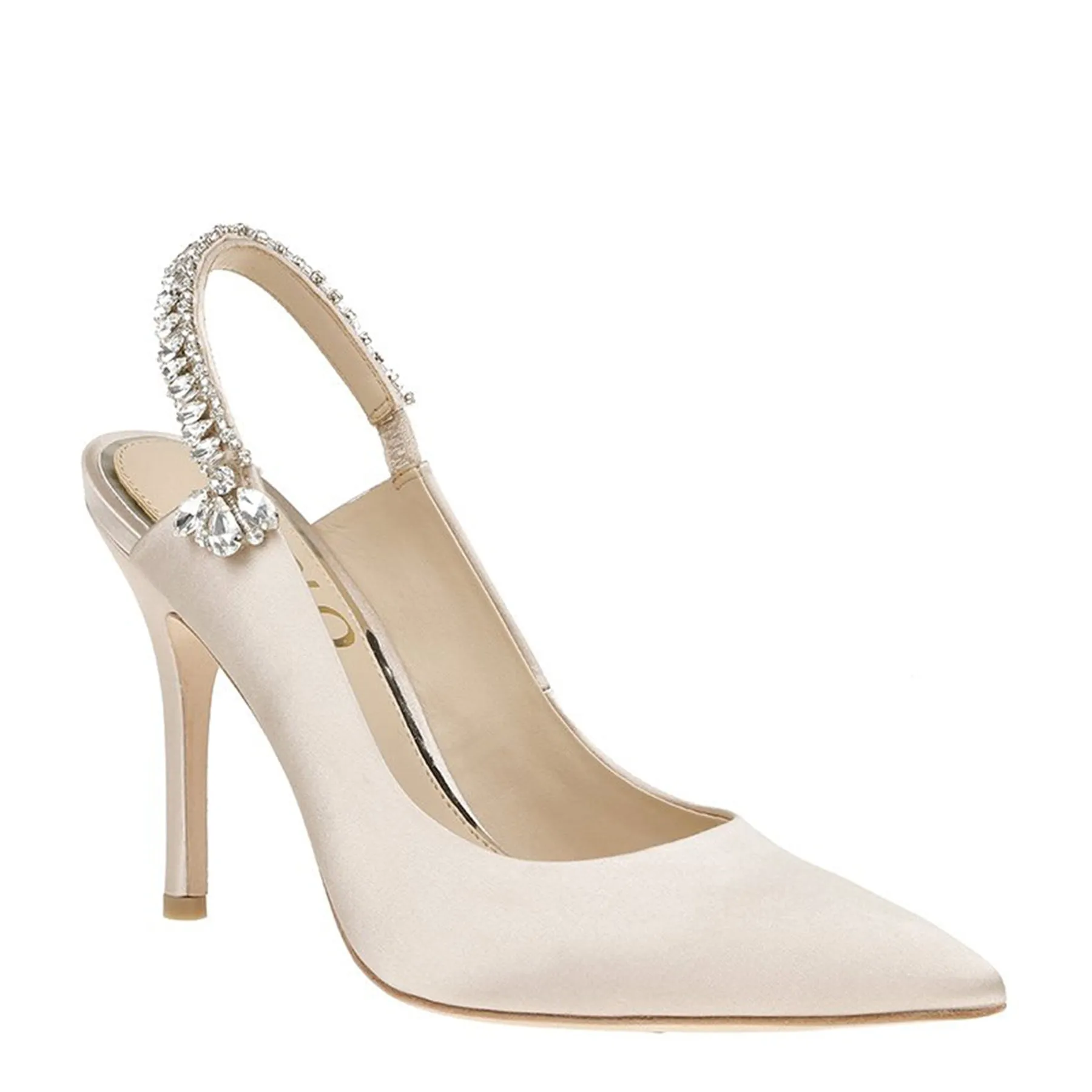 Bonnie - Nude Crystal Embellished Sling Back Evening Pump