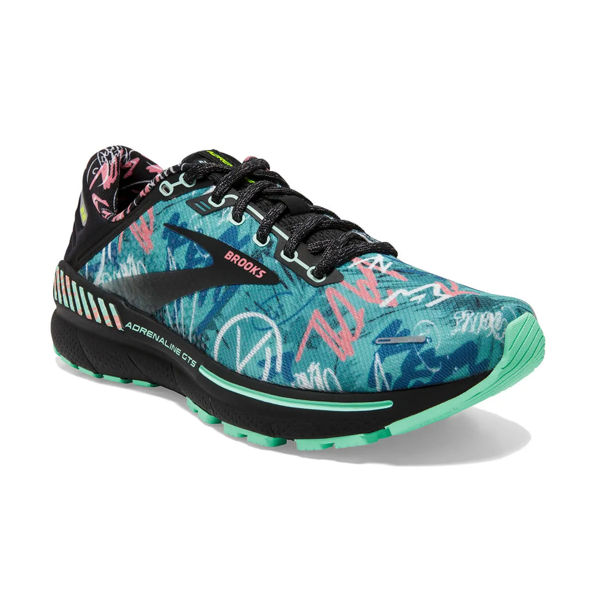 Brooks Adrenaline GTS 22 Tag Womens | Black/yucca/flamingo Pink