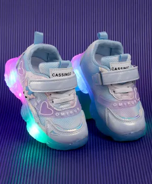 CARTOON APPLIQUE LED SHOES - BLUE