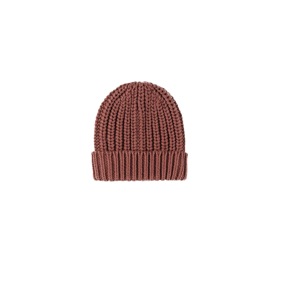 Chunky Knit Hat - Cranberry