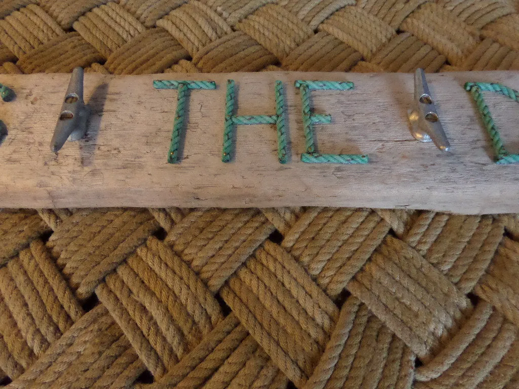 Cleat Rack on Driftwood with SEAS THE DAY