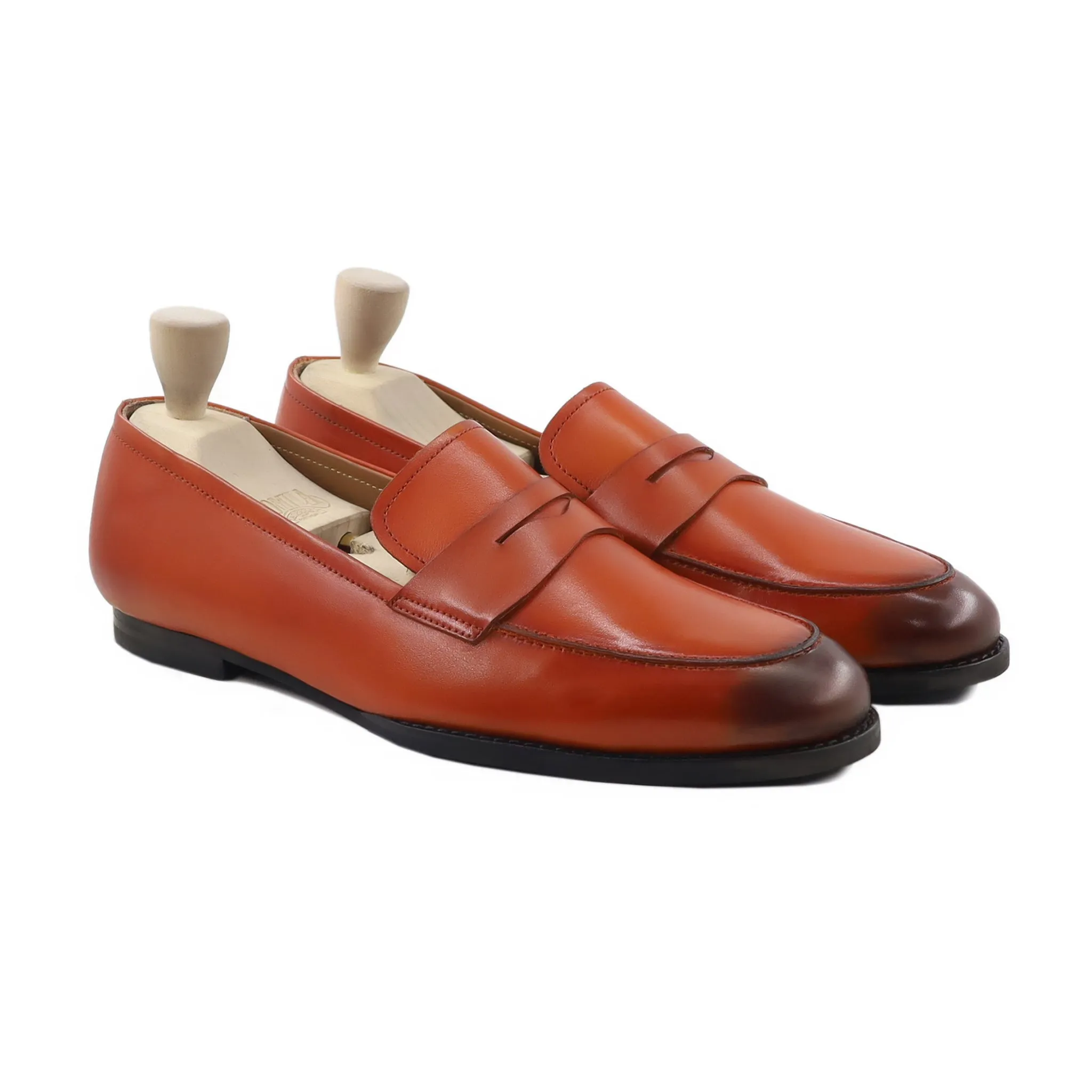 Colin - Men's Orange Tan Calf Leather Loafer