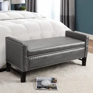 Columbus Leather Storage Bench