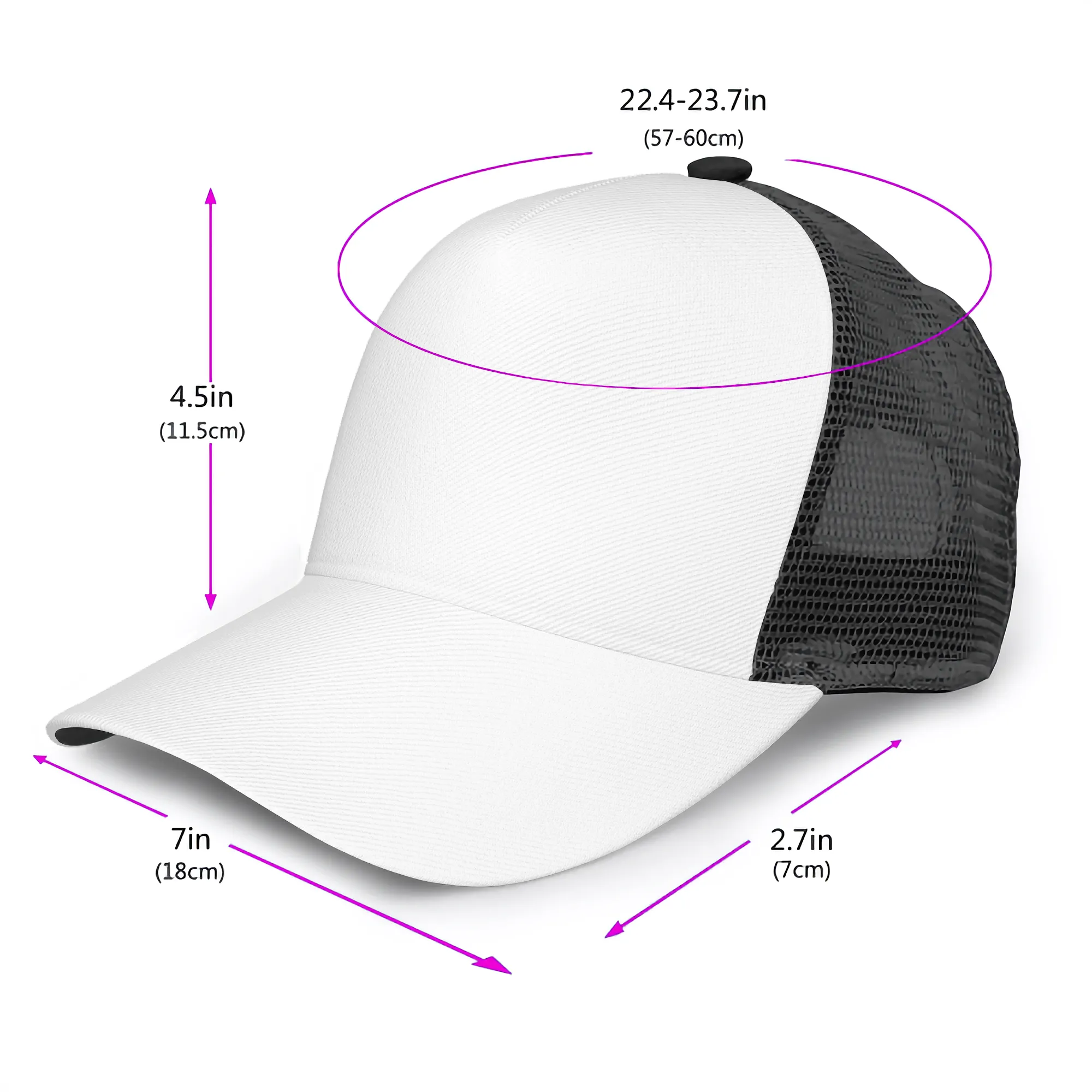 Customizable Curved Brim Mesh Baseball Cap