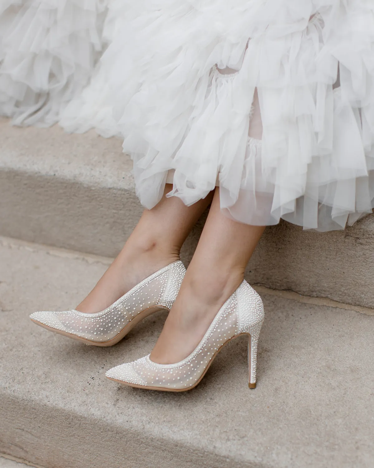 Demi - Pointed Toe Pump With Pearls - Ivory