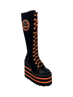 DETENTION YRU Platform boots JACKOLANTERN  BLACK ORANGE