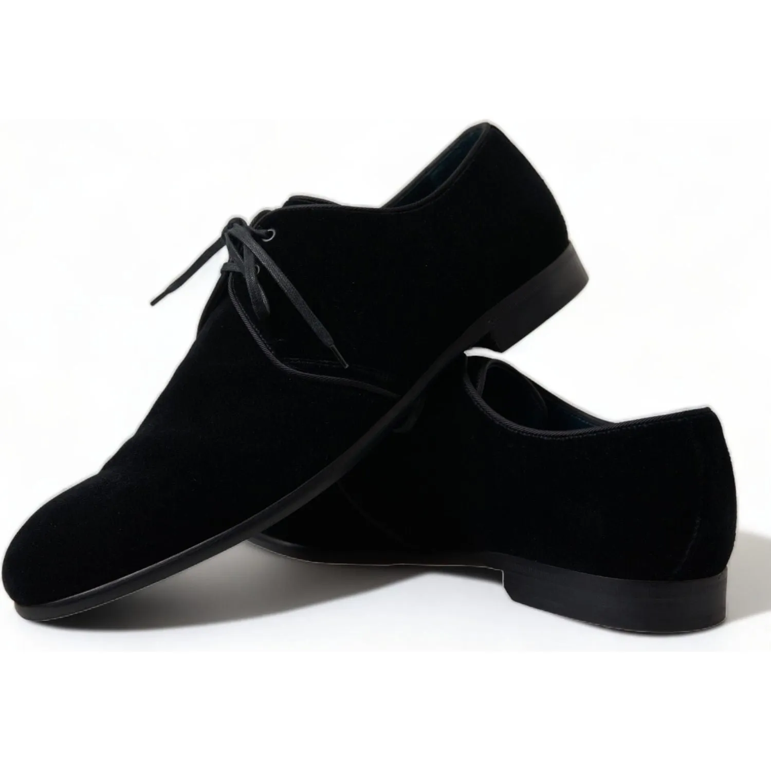 Dolce & Gabbana Elegant Black Velvet Derby Dress Shoes