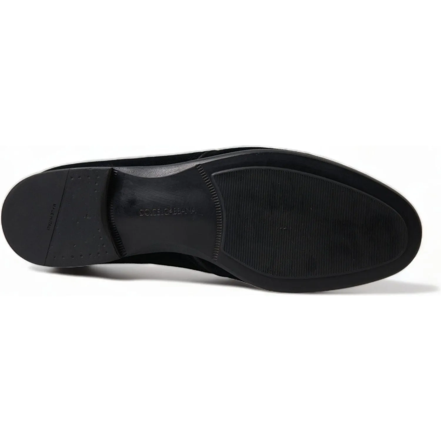 Dolce & Gabbana Elegant Black Velvet Derby Dress Shoes