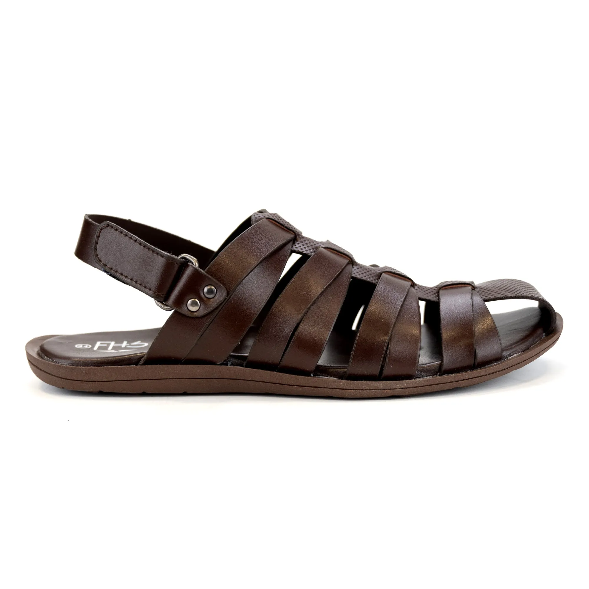 Dot Embossed Sandals-Brown