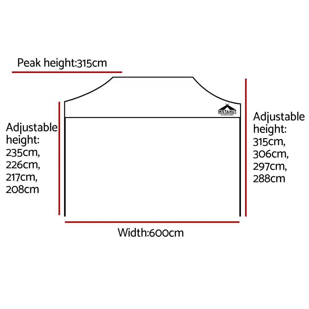 Durable UV-Water Resistant 3x6m Pop Up Gazebo with Base Pods - Instahut