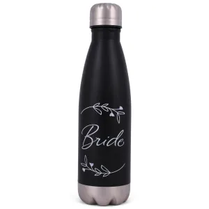 Elanze Designs Bride Black 17 ounce Stainless Steel Sports Water Bottle