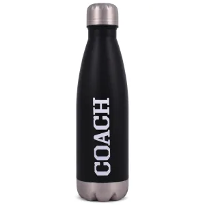 Elanze Designs COACH Baseball Black 17 ounce Stainless Steel Sports Water Bottle