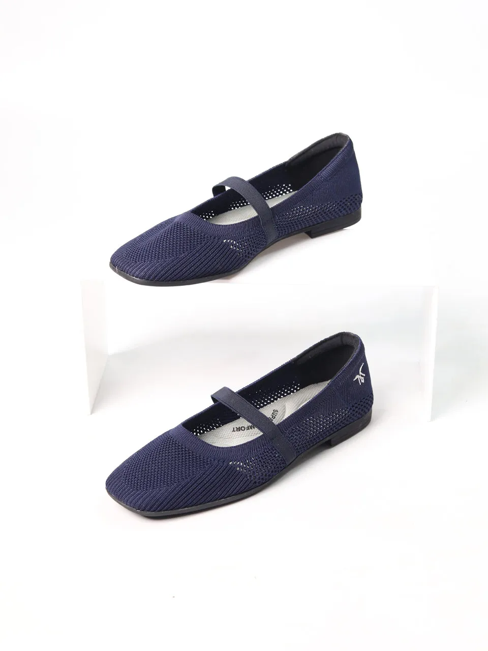 Elise Navy Blue Ballerinas