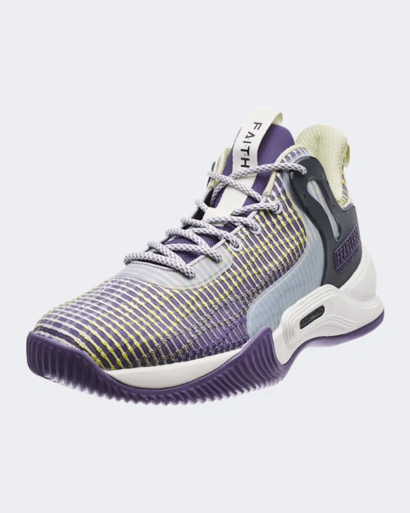 Erke  Men Basketball Shoes Purple/Yellow 11122104364-006