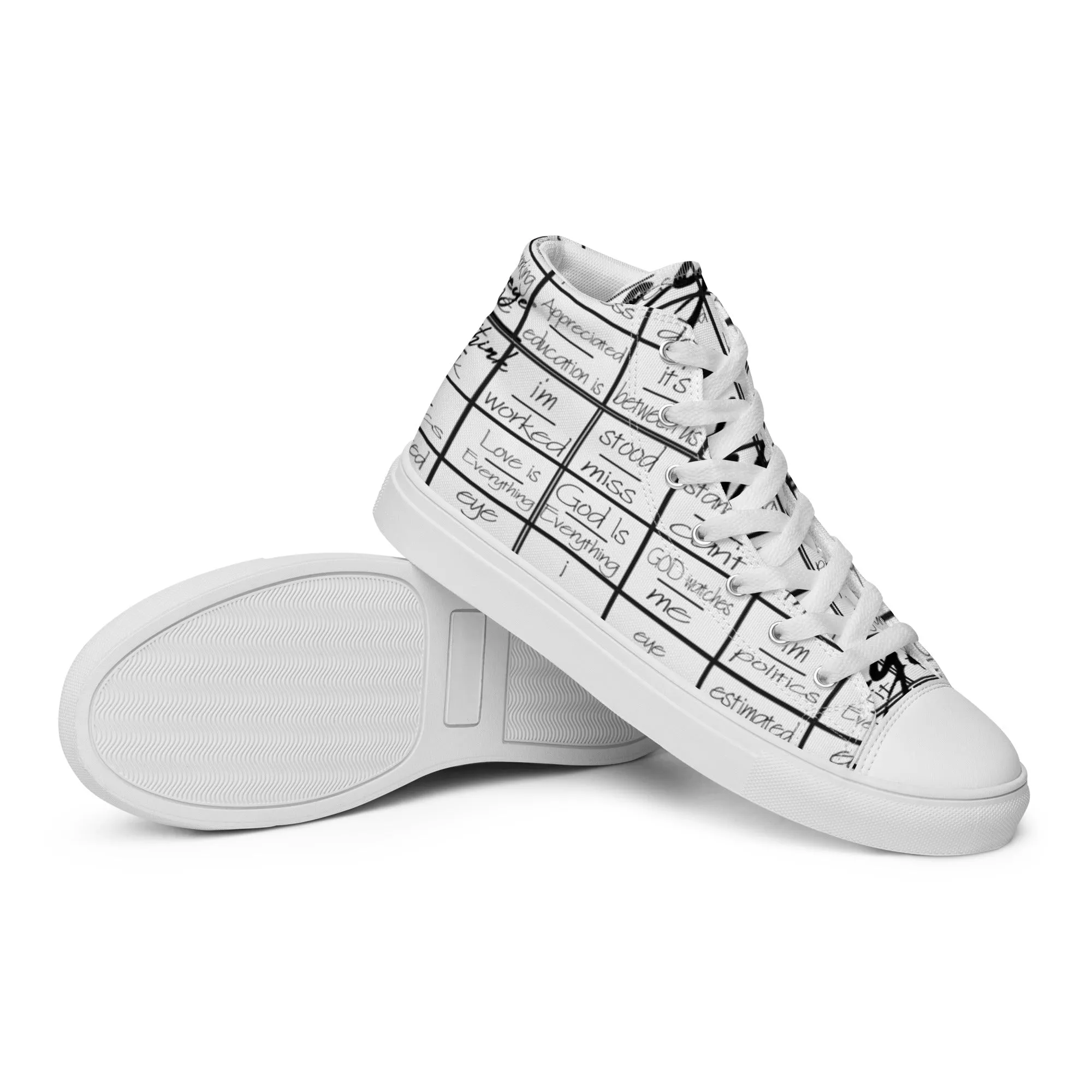 eyeoverthink® Men’s "eyeoverprinted" high top canvas shoes