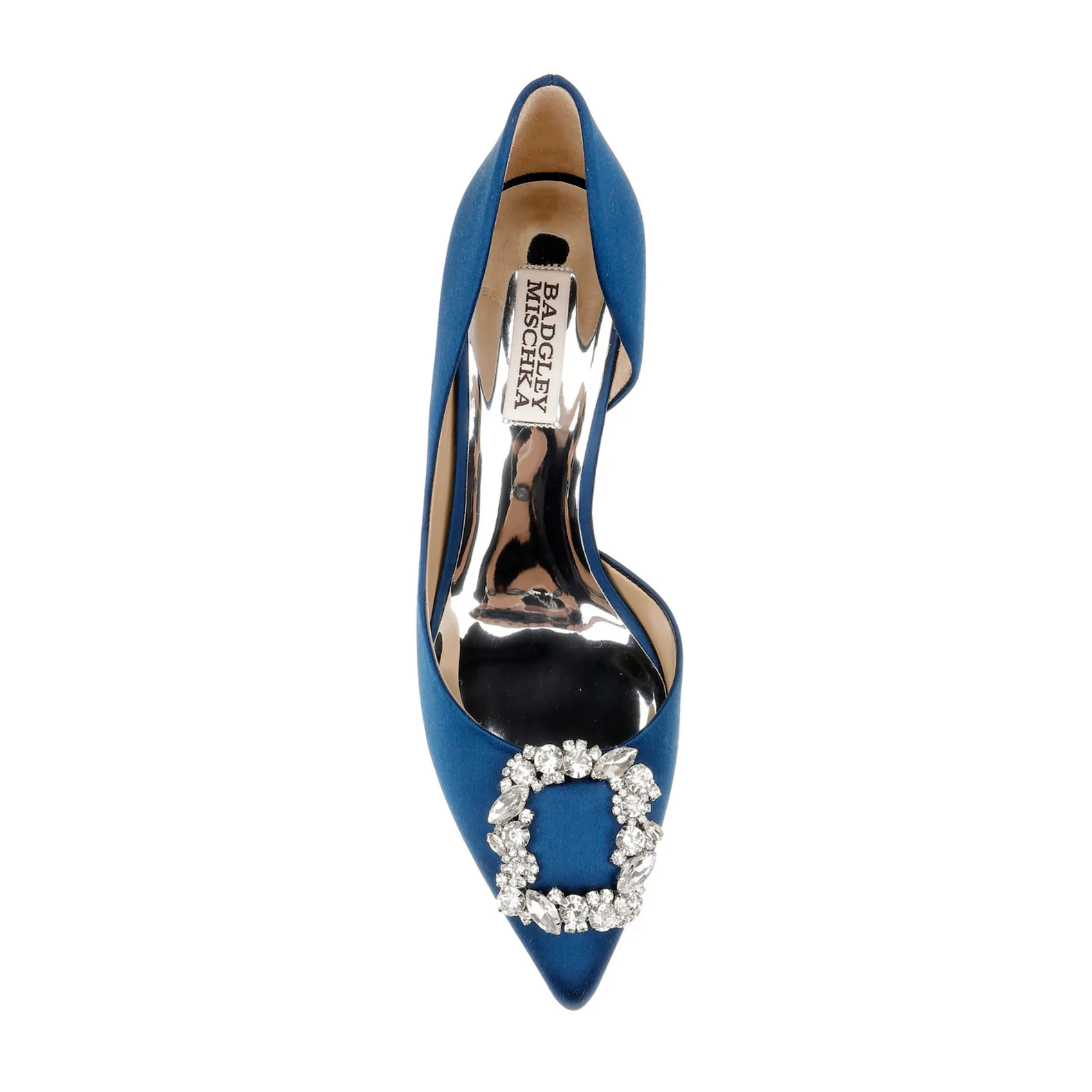 Fabia - D'Orsay Kitten Heel With Crystal Buckle - Navy Blue