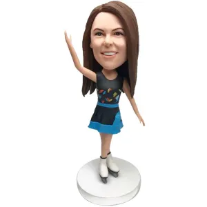 Female Personalized Ice Skating Custom Figure Bobblehead